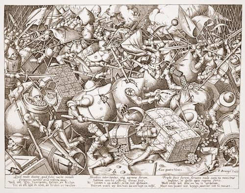 Tableau la bataille de l'argent par Pieter Bruegel l'Ancien - Impression sur toile 60x90cm