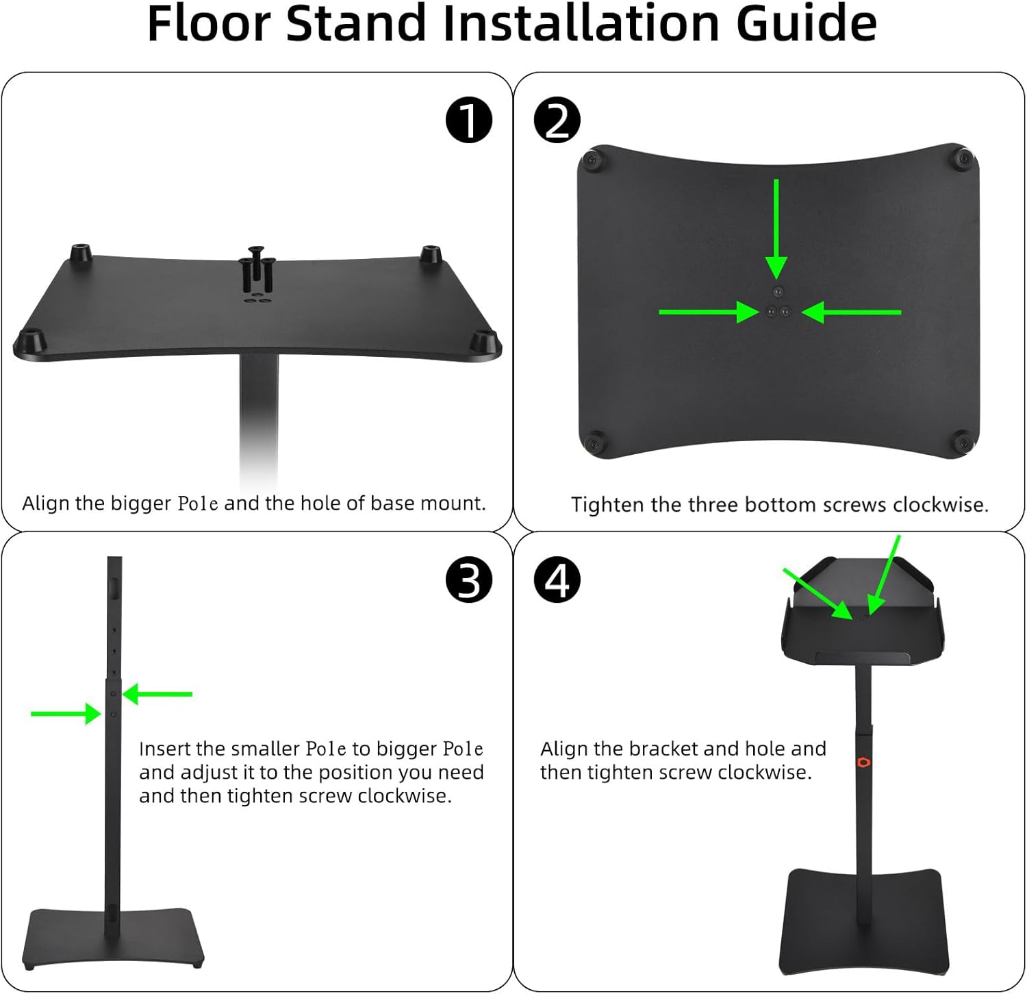 Speaker Stand for Bose S1 Pro Plus / S1 Pro+, Height Adjustable 25" - 39" Carbon Steel Floor Stand Bracket Base Mount Tripod for Bose S1 Pro Portable Bluetooth Speaker Wireless PA System - Image 5