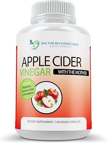 Miniatura 6 de Cápsulas de vinagre de sidra de manzana, pastillas de vinagre de sidra de manzana 100% orgánico, 1500 mg, digestión natural, refuerzo inmunológico y