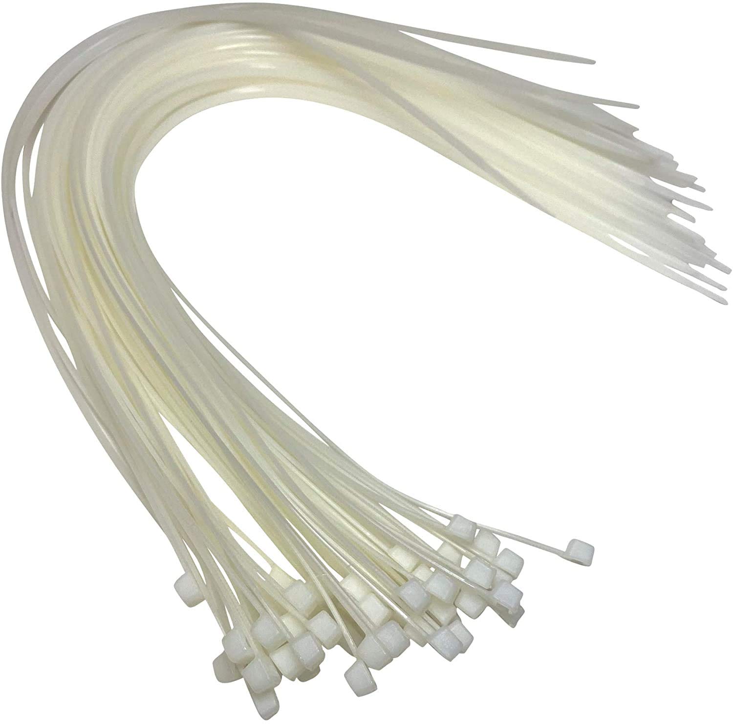 Attaches de câble robustes 9 x 750 mm lot de 100 colliers en plastique blanc haute durabilité