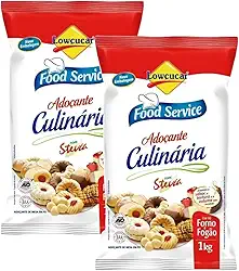 Kit 2 Adoçantes Culinário Diet P/ Bolos Pães Lowçucar 1Kg