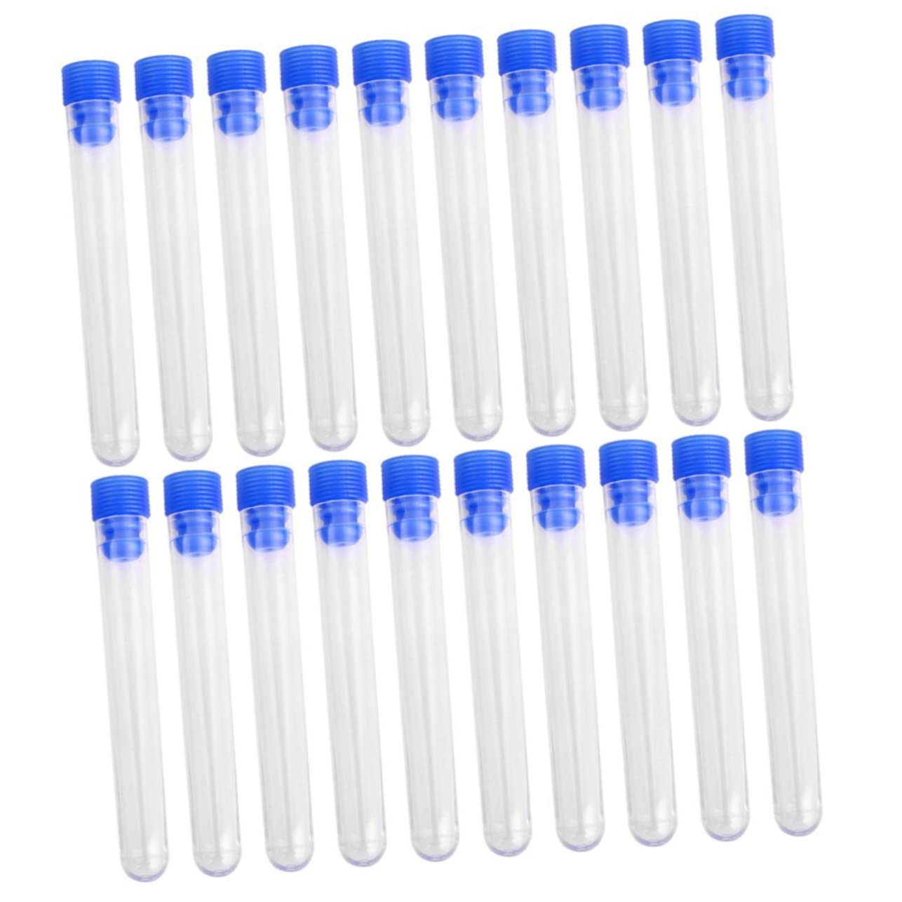 HAWILLOSCH Disposable Plastic Test Tubes 20pcs 100x15mm Non-Graduated Leakproof for Lab Home Use