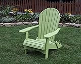 Tropical Lime Green-Poly Lumber Folding Adirondack Chair with Rolled Seating Heavy Duty Everlasting Lifetime PolyTuf HDPE - Made in USA - Amish Crafted