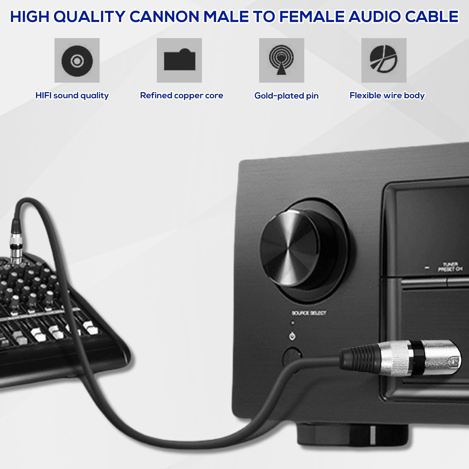 Dubbele microfoonkabel, XLR female haaks - XLR male haaks - Viking Cable