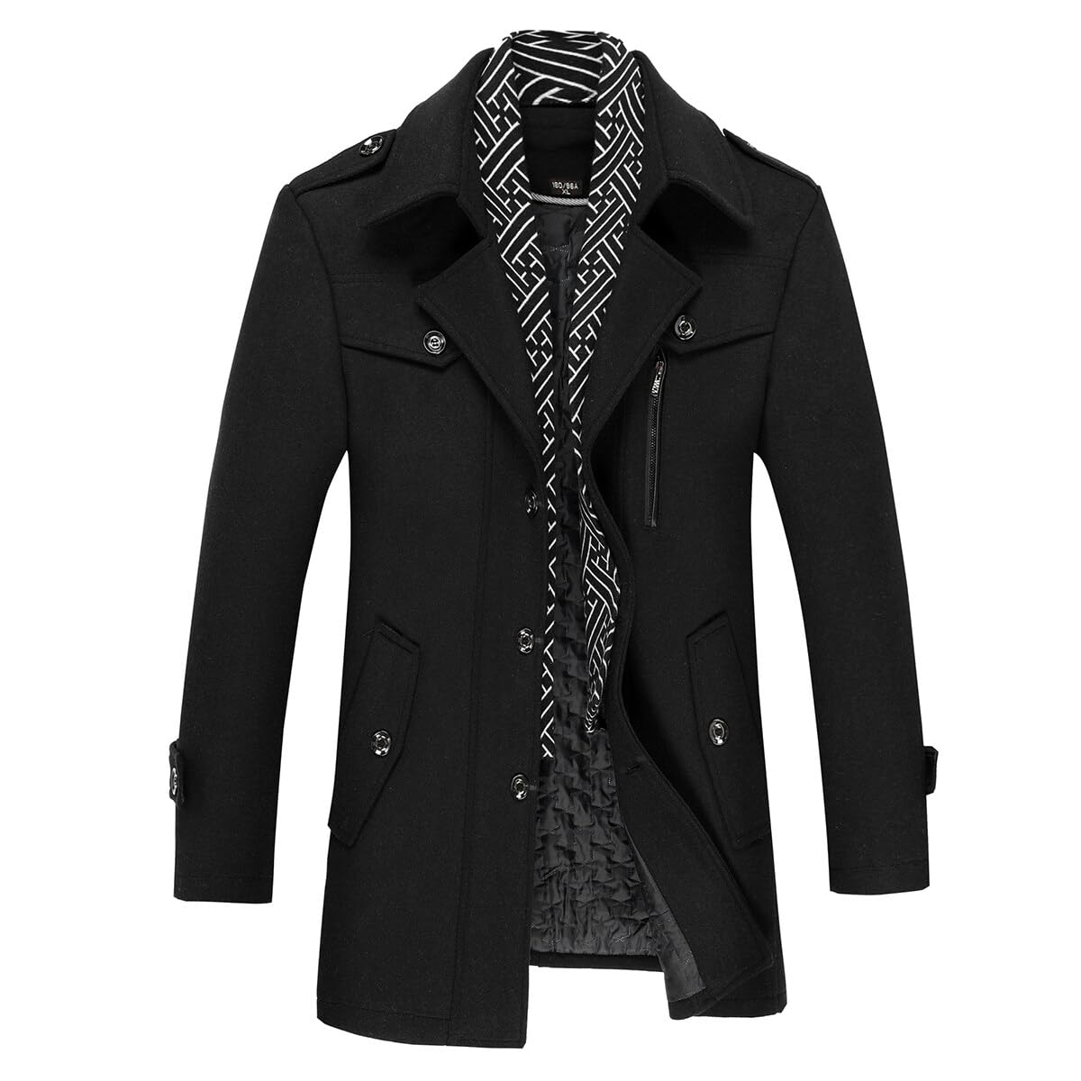 Allthemen Trench Corto Invernale da Uomo Trench di Lana Cappotto Spessa e Sottile Soprabito Parka Giacca a vento Giacca con risvolto