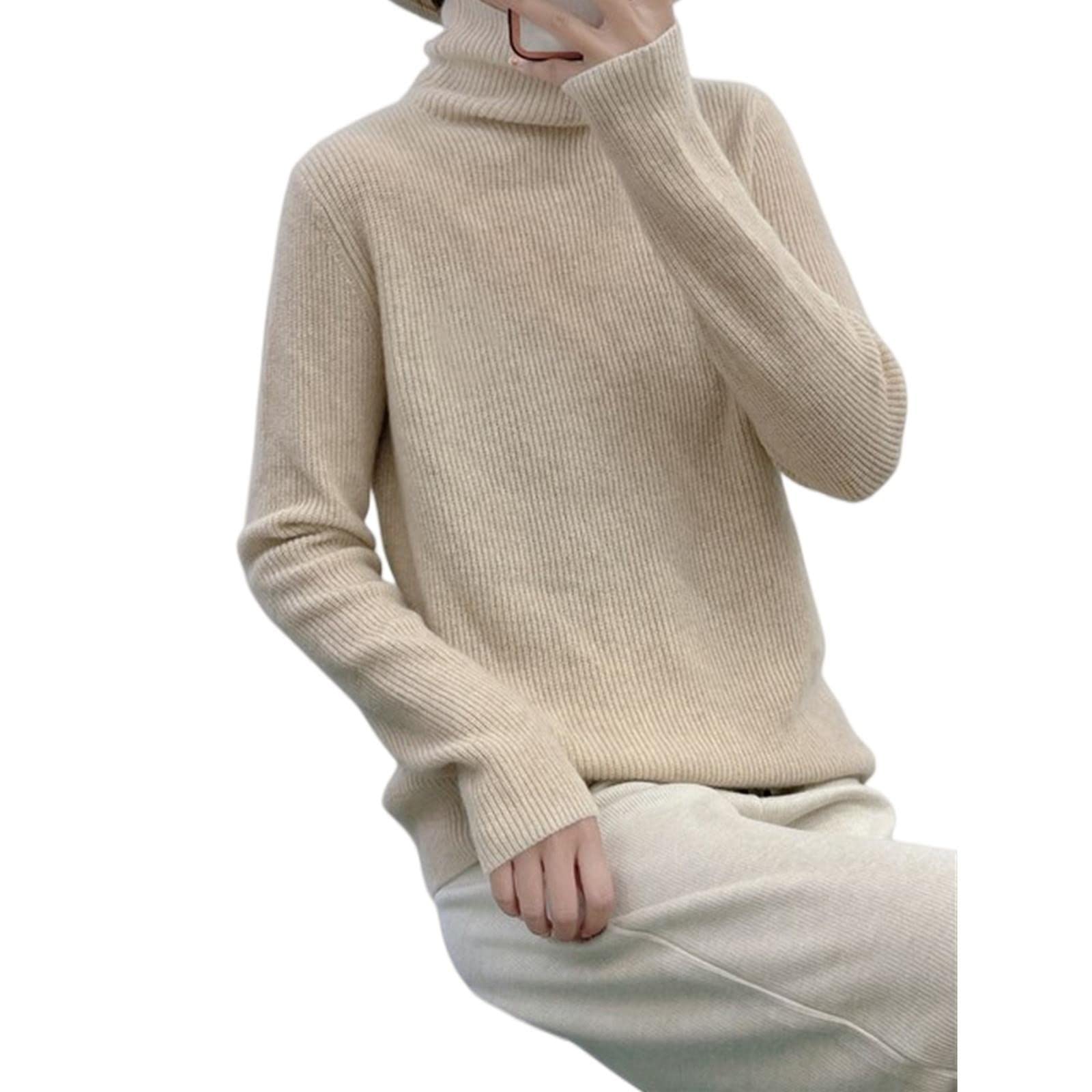 KOOBS Pull Femme Pullaire en Cachemire Décontracté d'hiver Femmes Pull Pull À Col Roulé Pull Pull Lâche