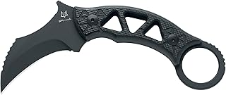 Fox Knives Tribal K Karambit Knife FX-803 - N690Co Stainless Steel Fixed Blade - Designed By Doug Marcaida - G10 Black Handle With Kydex Sheath - Fox Knives