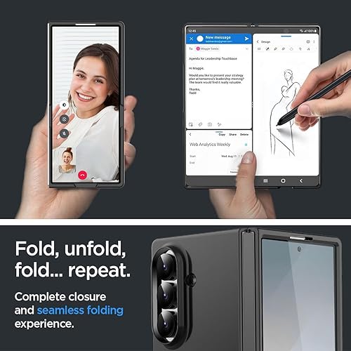 Miniatura 8 de AICase Funda protectora para Samsung Galaxy Z Fold 7, funda protectora delgada para Samsung Galaxy Z Fold 7 5G, color negro