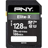 128GB Elite-X Class 10 U3 V30 SDXC Flash Memory Card - 100MB/s, Class 10, U3, V30, 4K UHD, Full HD, UHS-I, Full Size SD (Pack of 1)