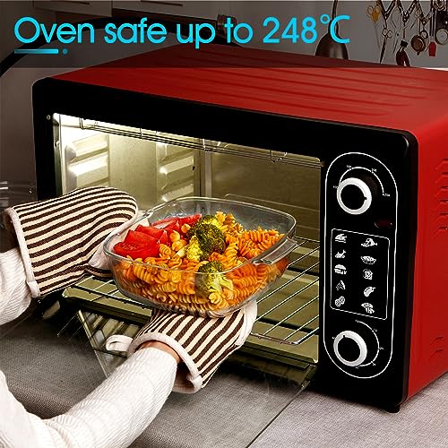 Casserole Dish with Lid Oven Safe 20cm Covered Glass