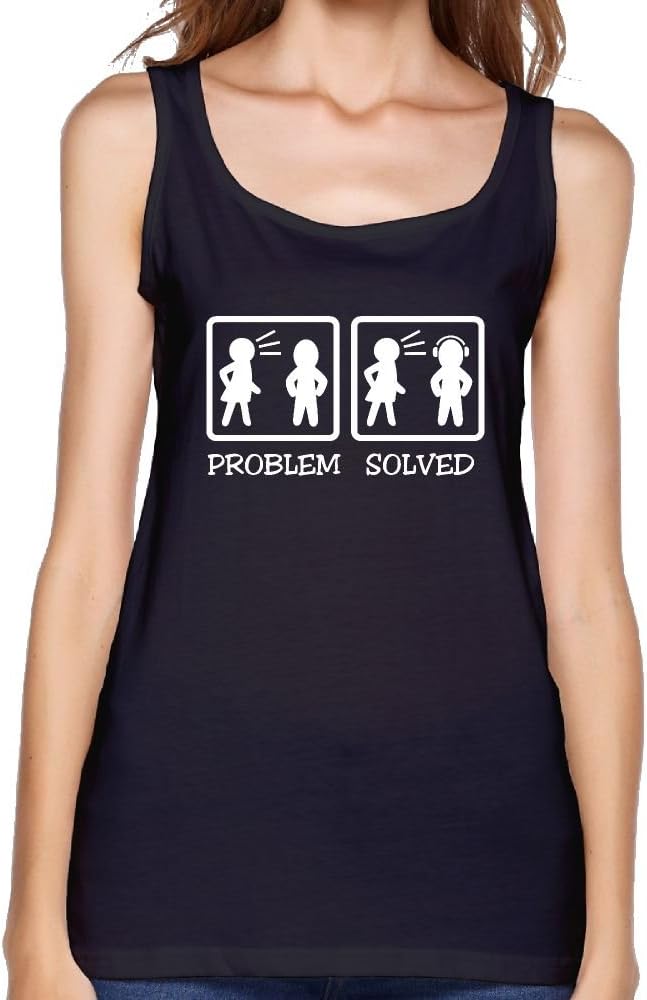 Problem Solved Woman Leisure Muscle Shirt Yoga Gym Running Tank Top