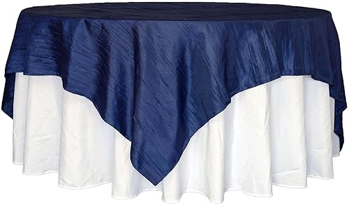 Miniatura 6 de Efavormart - Superposición de tafetán arrugado de acordeón azul marino de 90 x 90 pulgadas, perfecta para ceremonias de boda, fiestas, eventos,