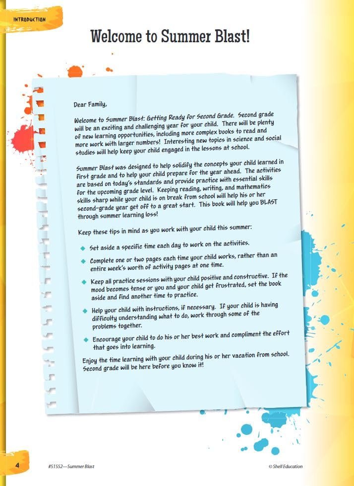 Summer Blast: Getting Ready for Second Grade - Full-Color Workbook for Kids Ages 6-8 - Reading, Writing, Art, and Math Worksheets - Prevent Summer Learning Loss - Parent Tips - Image 3