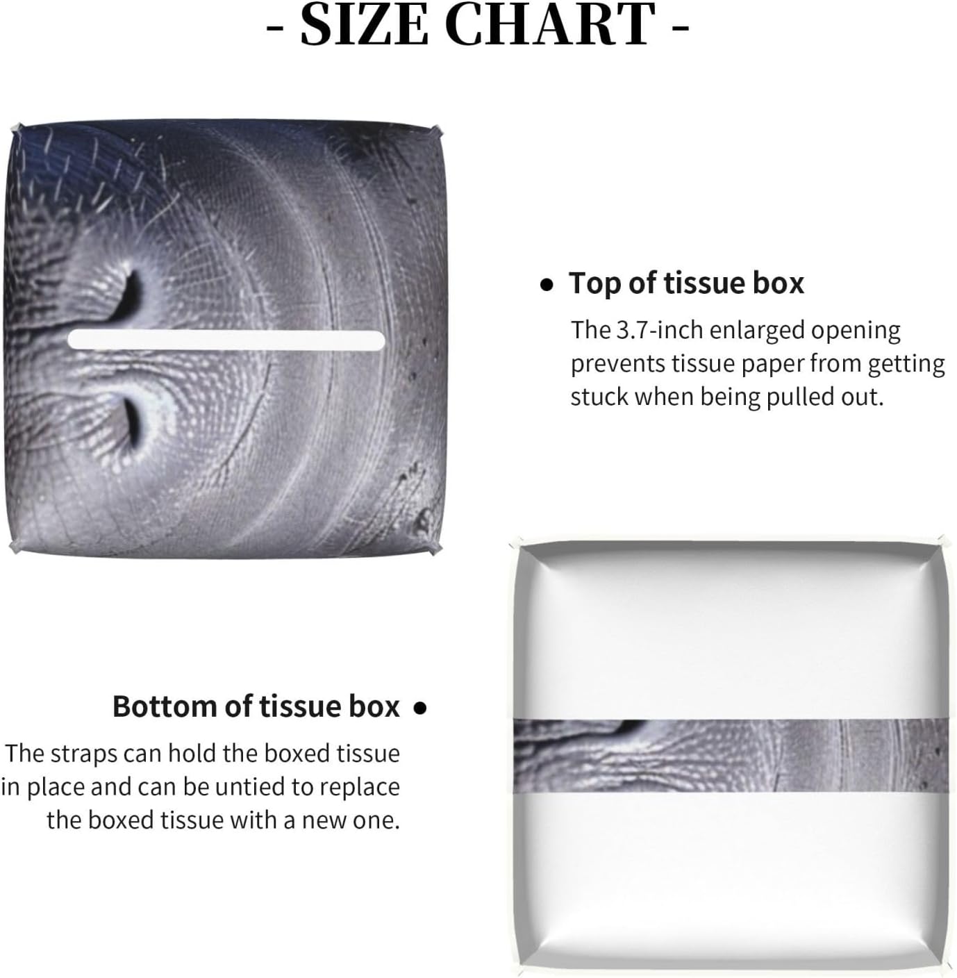 Manatee Animals -Tissue Box Cover PU Leather Tissue Holder Square Facial Tissue Case Facial Paper Organizer Dispenser for Bathroom, Vanity Countertop, Tabletop, Car image 4