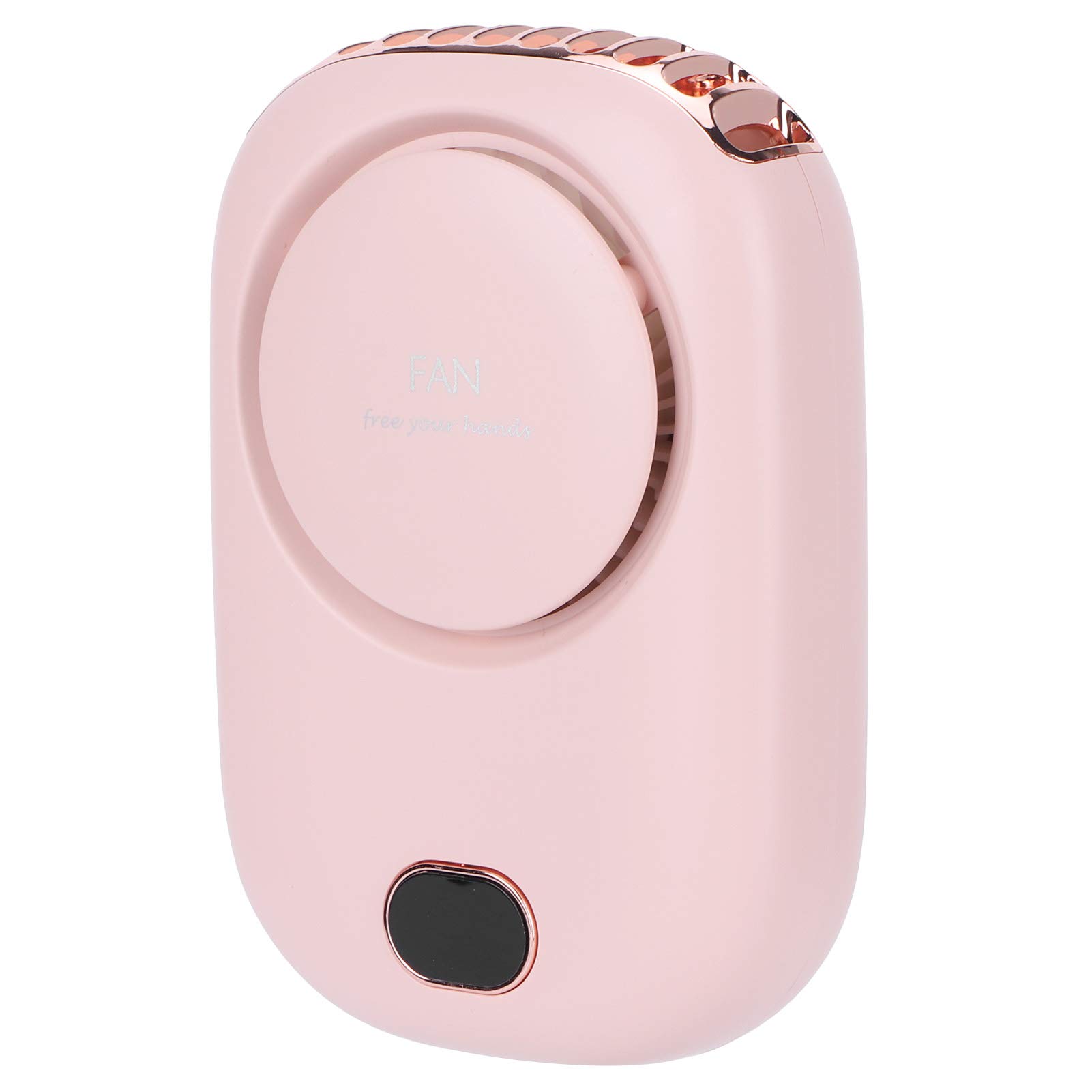 Yinhing Electric Bladeless Fan Portable USB Charging Necklace Fan for Travel 3 Speed Wind Lightweight Quiet for Outdoor Activities (Rosy)