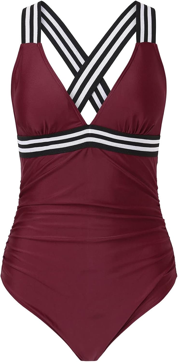 Miniatura 3 de Jesaisque Bathing Suits for Women,Swim Suit Back High Cut Scoop Neck One-Pieces Rash Guard Sets Black Suit for Women