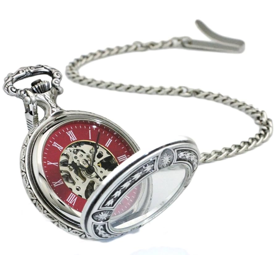 Amazon.co.jp: CREPHA 懐中時計 レッド サイズ:W4.8×D1.5×H6.9cm