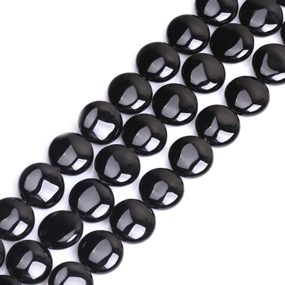 Agate noire perles naturelles 20mm : fournitures de perles bijoux pour femme