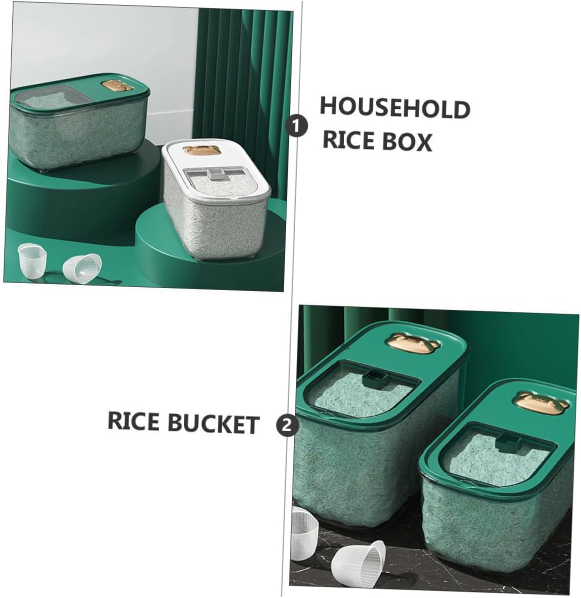 Multi-function Airtight Rice Storage Box 10lb Thickened Plastic Grain Container Moisture-proof Kitchen Pantry Food Storage Case