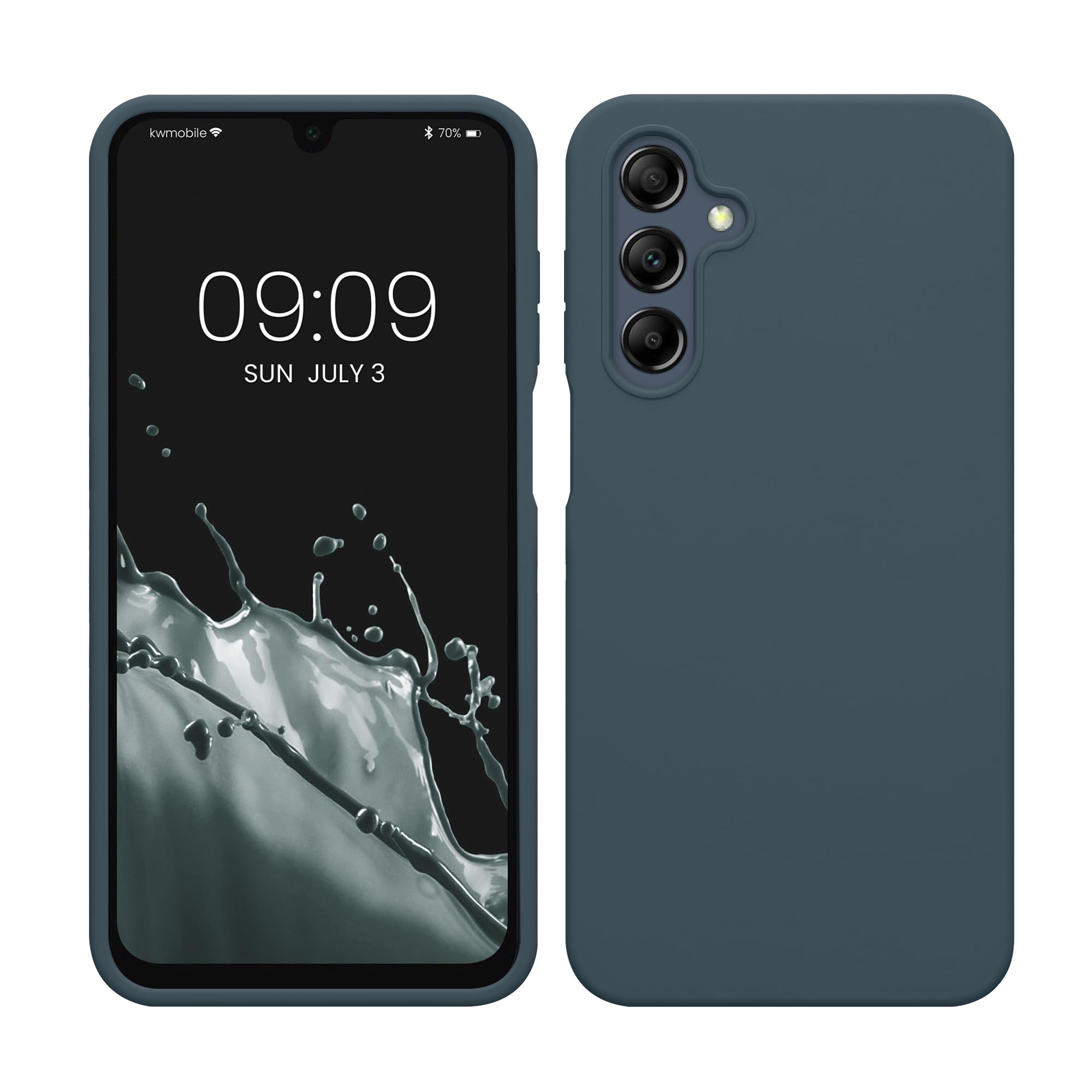 kwmobile Case Compatible with Samsung Galaxy A16 5G Case - TPU Silicone Phone Cover with Soft Finish - Dark Slate