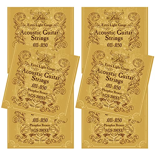 �A���A �t�H�[�N�M�^�[�� �t�H�X�t�@�[�u�����Y ARIA Acoustic Guitar AGS-200 (AGS-200XL Extra Light, 6�Z�b�g)