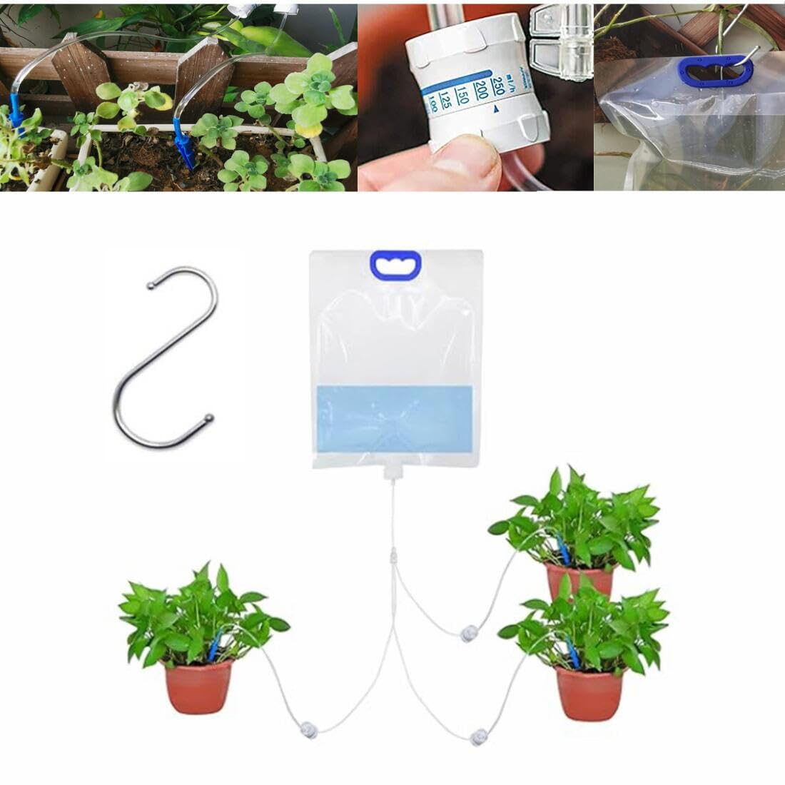 Amazon.co.jp: 自動水やり 植物 自動給水器 s字フック 付き 水やり当番