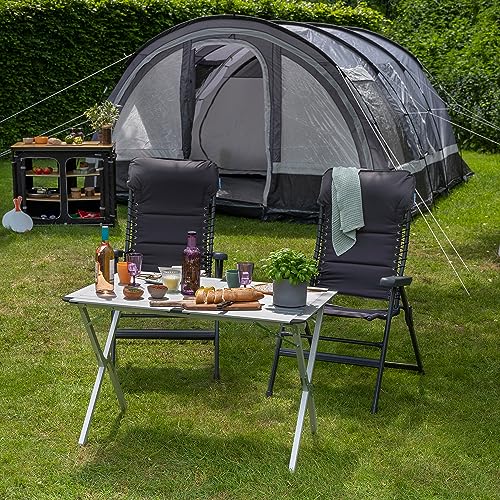 Campart Roll-Up Aluminium Table Louisiana - 110 x 70 x 70 cm - Storage Bag Included -TA-0413 - Image 2