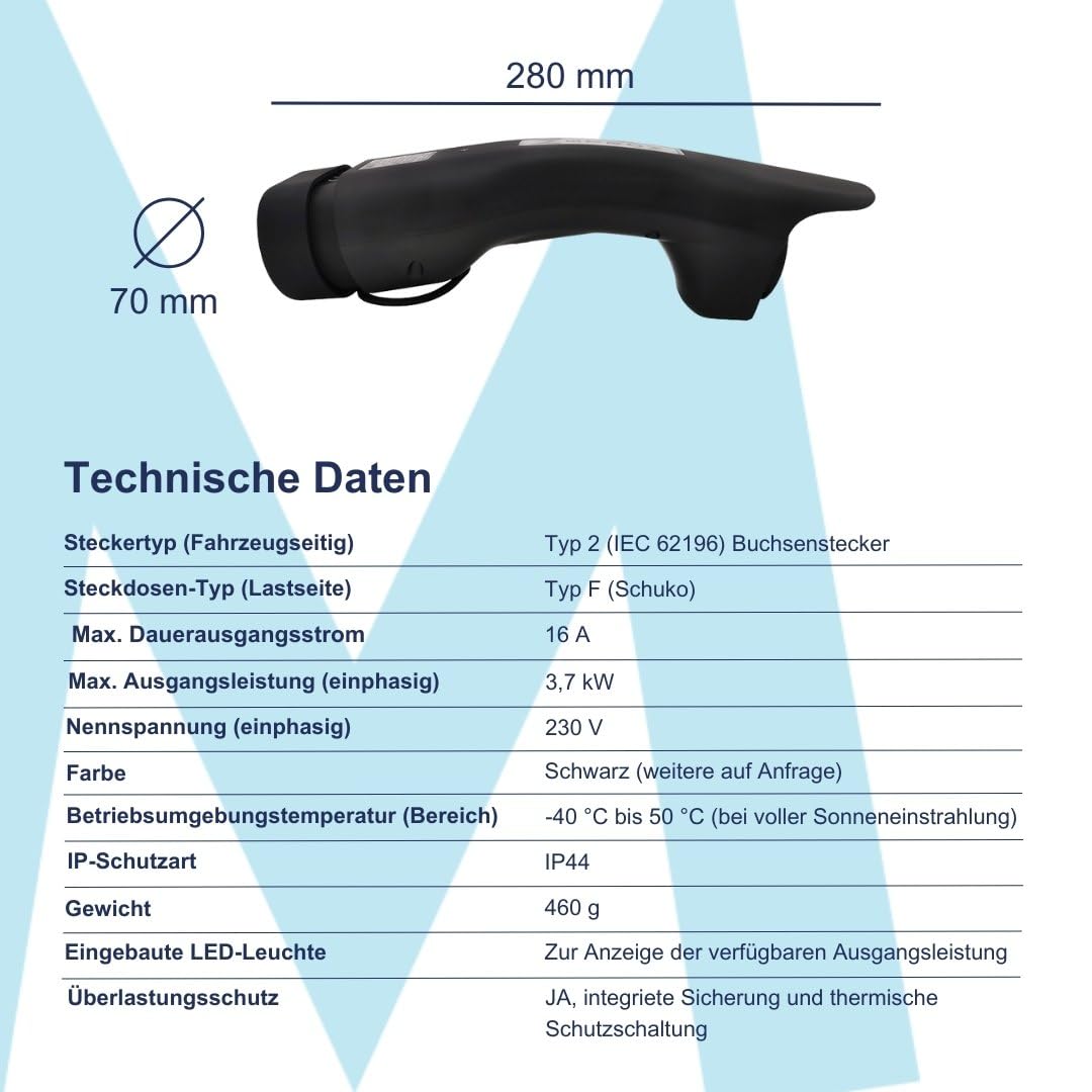 METRON V2L Adapter für Neue Renault Elektrofahrzeuge mit Vehicle-to-Load Funktion (R4, R5, Neuer Dacia Spring Extreme, Alpine A290 & A390)