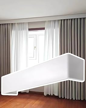 Ceiling Curtain Track Curtain Rod Cover Box Frame, Customized Drapes Rail Cover for Blackout, Pelmet Panel Without Tracks Decorative System10.5cm4 1/8",6ft/1.8m