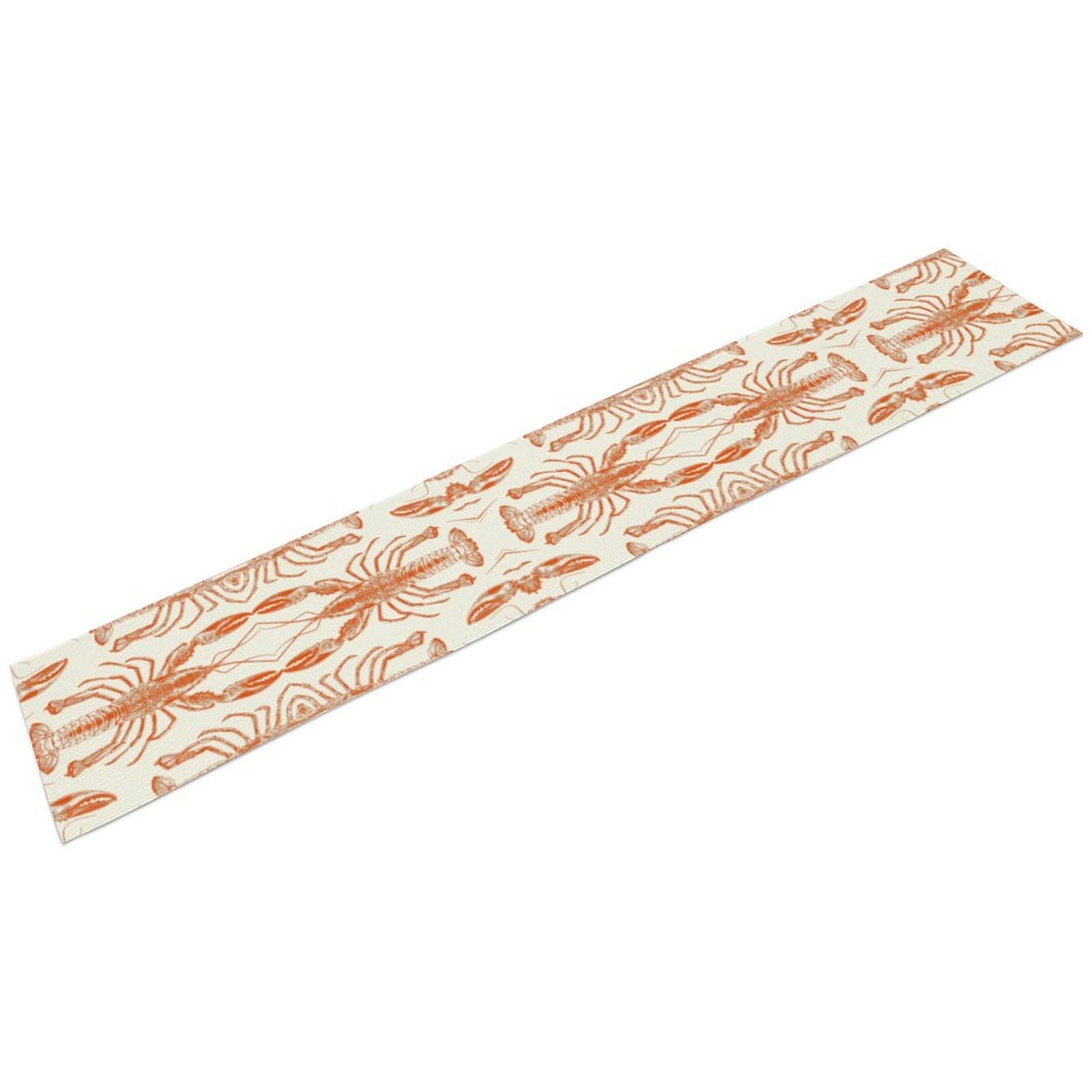 Orange Shrimp Pattern Table Runner Farmhouse Table Runner Kitchen Table Decor Coffee Table Runner Spring Table Runner Linen Table Runner Rustic Table Runner Dining Table Runner Tablerunner 184x34cm