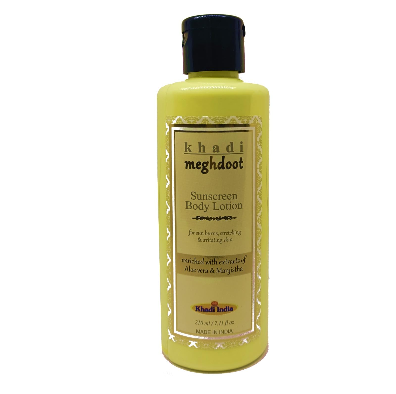 Khadi Meghdoot Sunscreen Body Lotion Intense Hydration with Sunburn Protection, Enriched With Extracts of Aloe vera & Manjistha for Pigmentation and Dry Skin, Soft and Glowing Skin, 210ml (Pack of 1)-picture-31