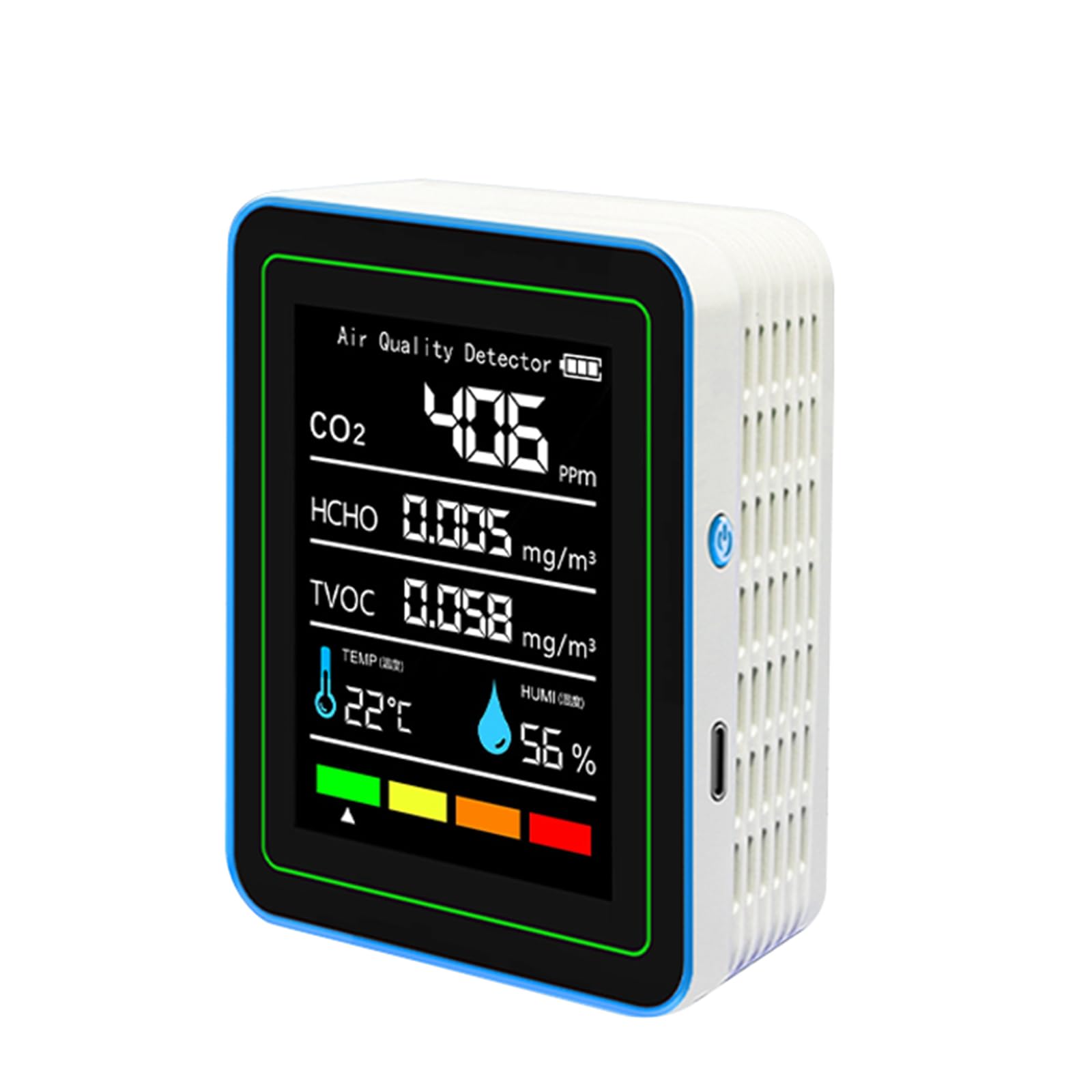5 in 1 Indoor Air Monitors Professional Accurate CO2 TVOC HCHO Humidity Temperature Particle Counter for Home Home Air