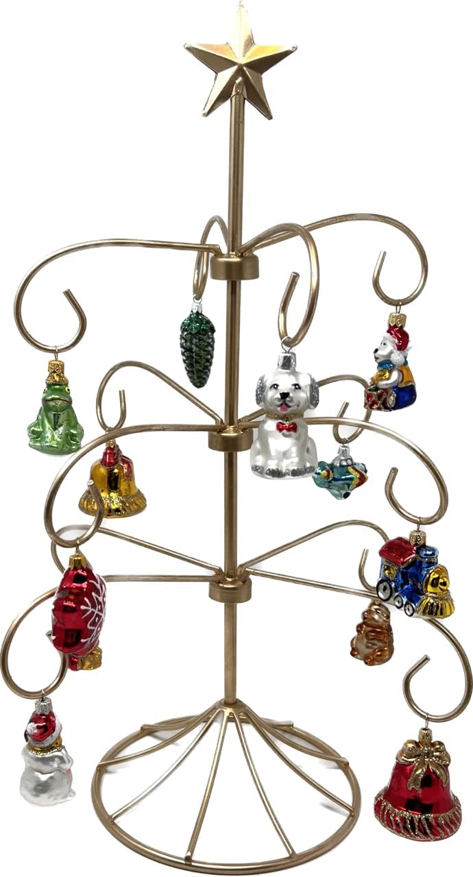 Christmas Ornaments Small Gold Jingle Bell Handcrafted Mouth Blown Glass Timeless Christmas Ornaments Vintage Mini Tree Ornaments Made in Poland