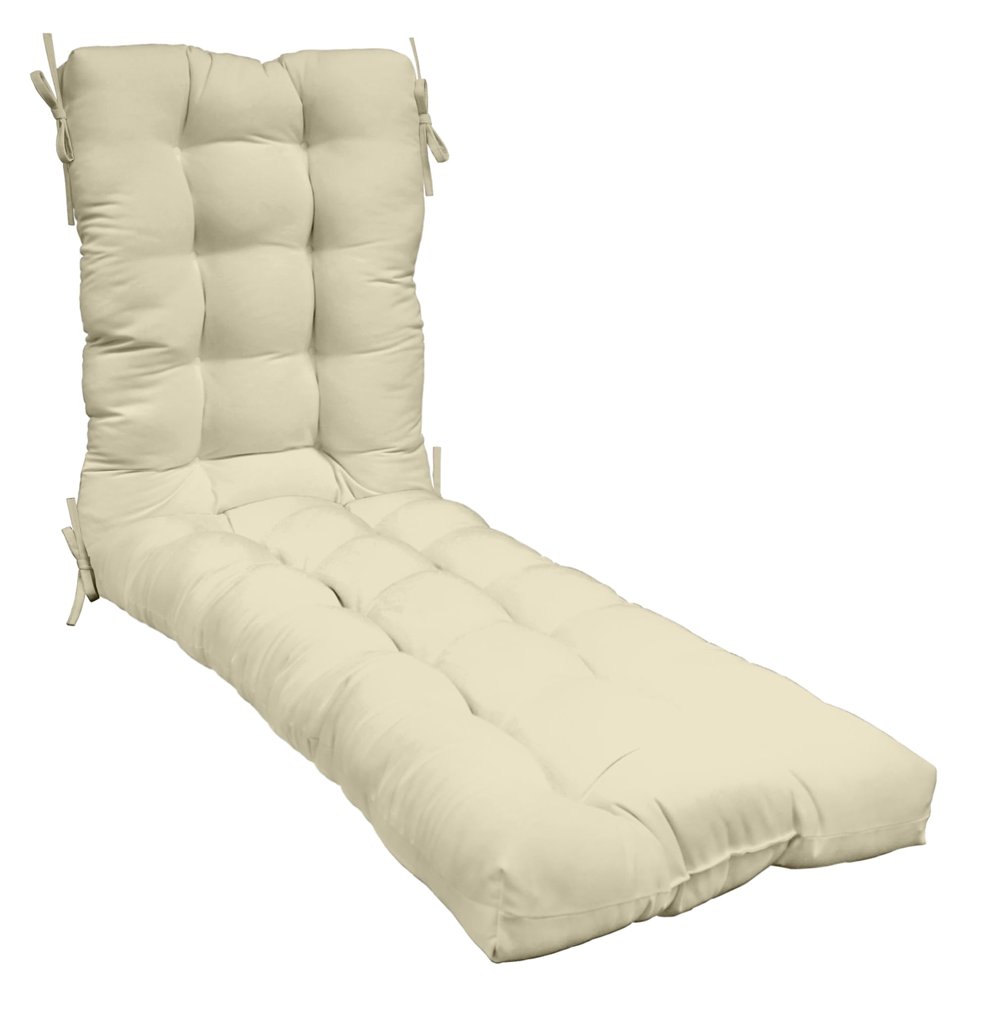 RSH Decor Sunbrella Tufted Chaise Lounge Seat Cushion, 72”x22” Performance Fabric, Water and Fade-Resistant, Outdoor Chair Cushion for Patio Furniture