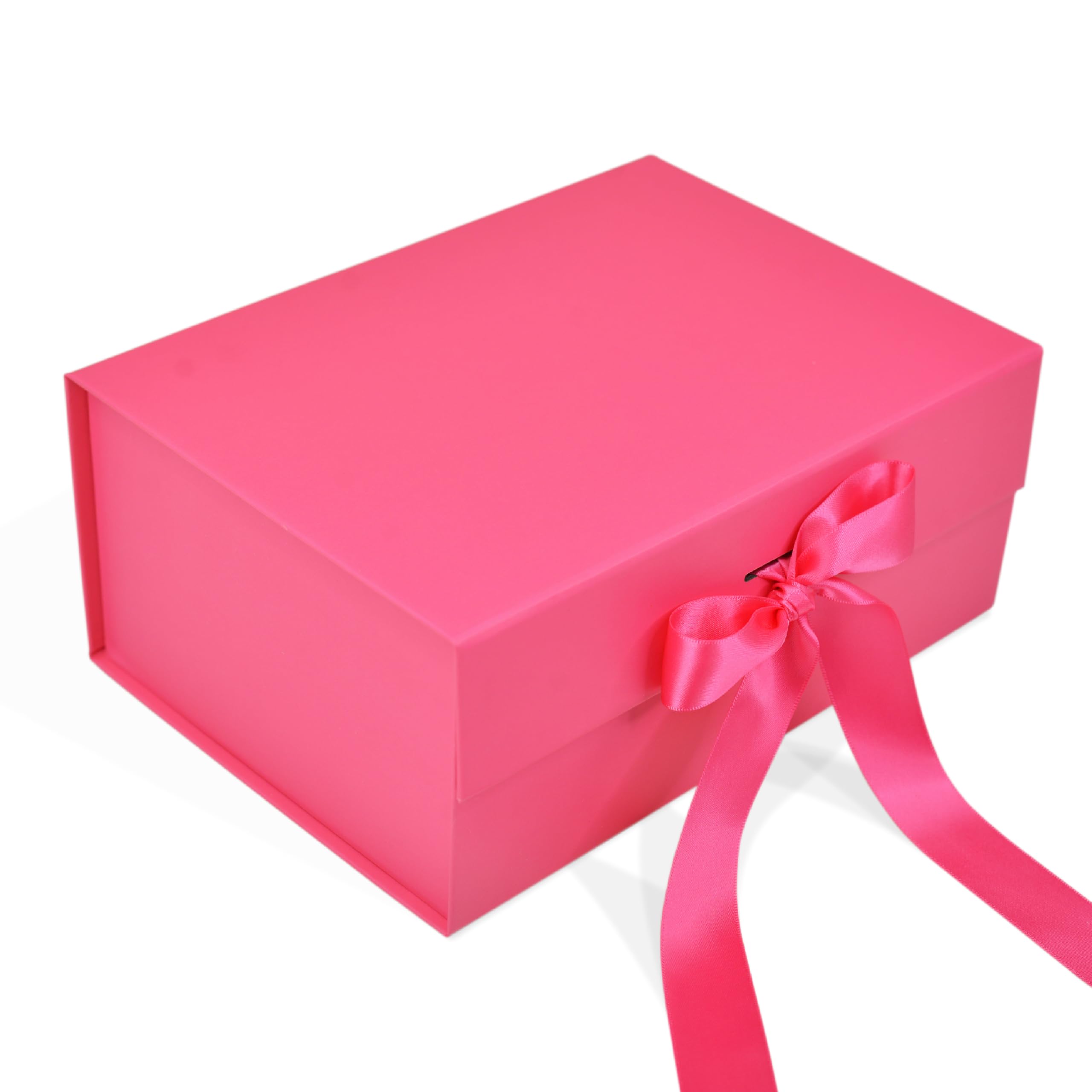 RBS® - Foldable Gift Box with Ribbon 23 x 16 x 10cm Gift Boxes for Packaging (1 Pack) Multi-Purpose Gift Boxes for Presents Reuse Gift Packing Box Decorative Hamper Box (Pink Panther)