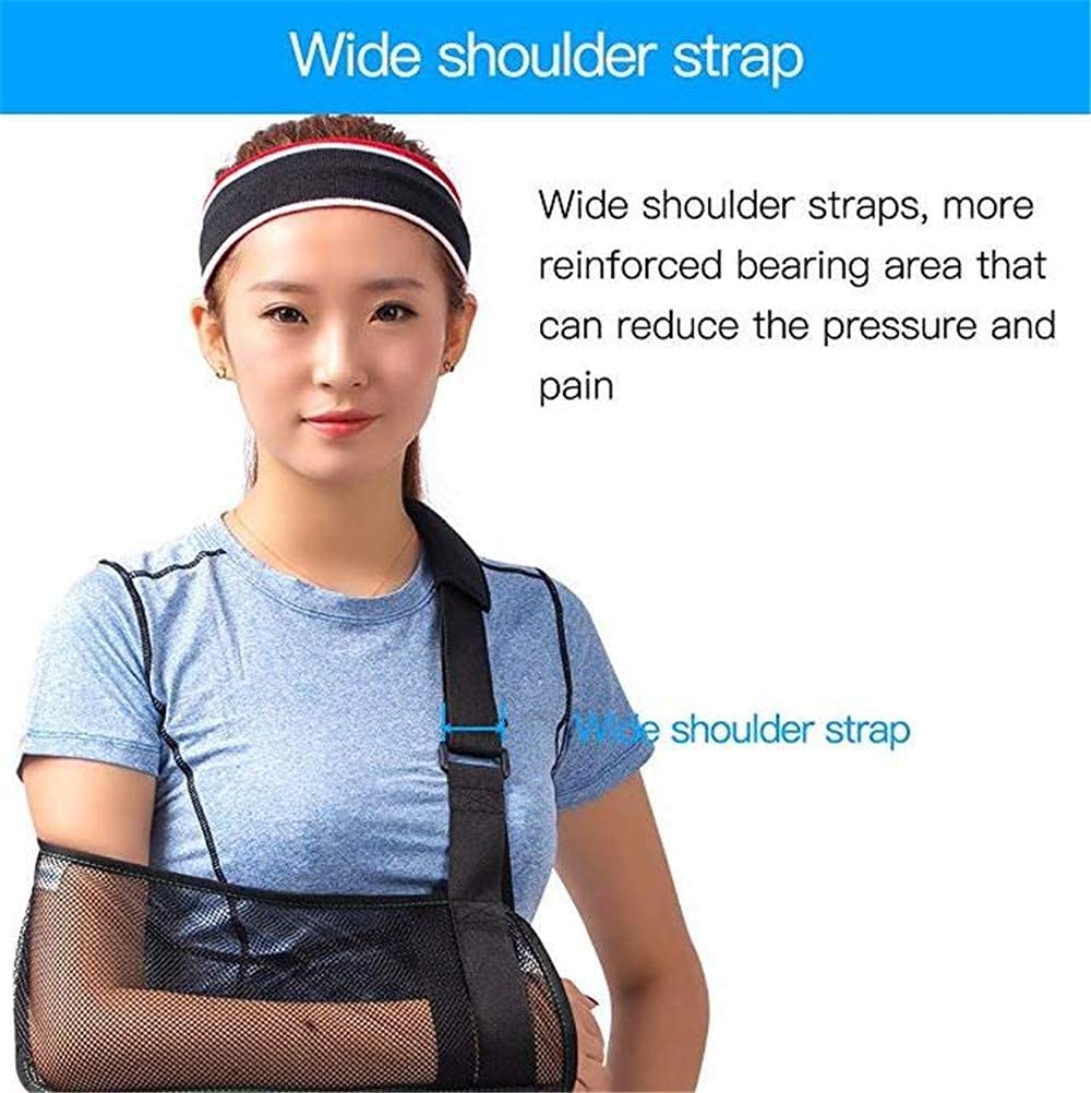 Cabestrillo para brazo para lesiones en el hombro Eslingas para brazo para muñeca rota Soporte para brazo Cabestrillo para brazo para adultos Inmovilizador de hombro liviano con malla transp