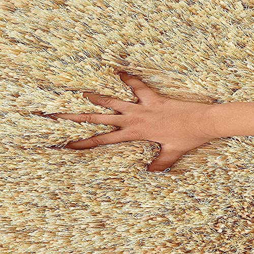 Image of F & B RUGS ; SUPERIOR QUALITY PRODUCTS Modern Shag Microfibre Silky Fluffy Smooth 3x6 feet Cream