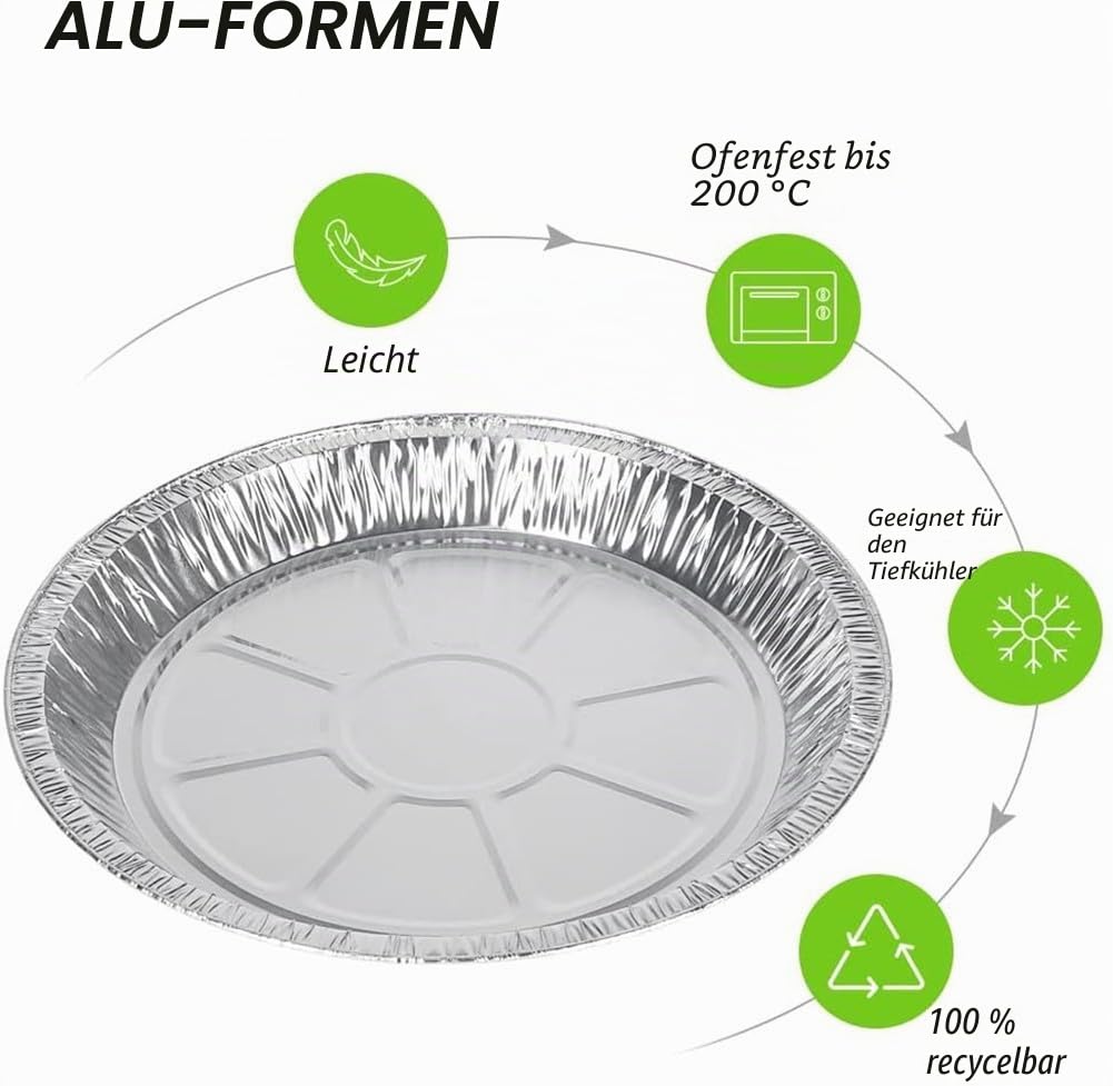 Beasea Einweg-Kuchenformen, 15,2 cm, 50 Stück, Mini-Kuchenformen, Aluminiumfolie, Backfolienpfannen für Pizza, Kuchen, Quiche