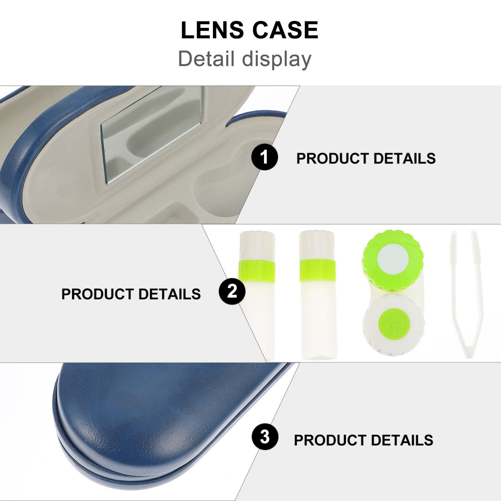Healifty 2-in-1 Glasses Case Hard Double Use Portable and Lens Case with Storage for Travel Home Protection - Image 4