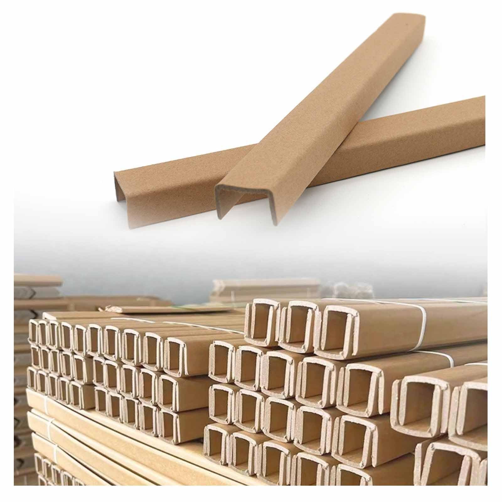 Lot de 100 protections d'angle en carton pour colis, protection des coins pour l'envoi d'articles délicats avec illustrations de carreaux (35 mm, L 80 cm/31,5")