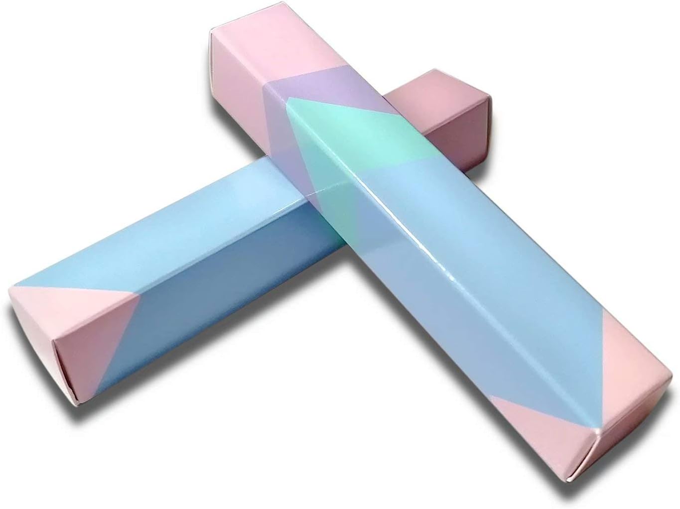 50 Pcs Lip Gloss Packaging 4.72x0.78x0.78" Empty Eye Lash Mascara Wand Tube Boxes Light Pink Blue Long Lipgloss Case Lip Glaze Balm Gift Organizer Foldable Sample Wrapping DIY Make-up Storage