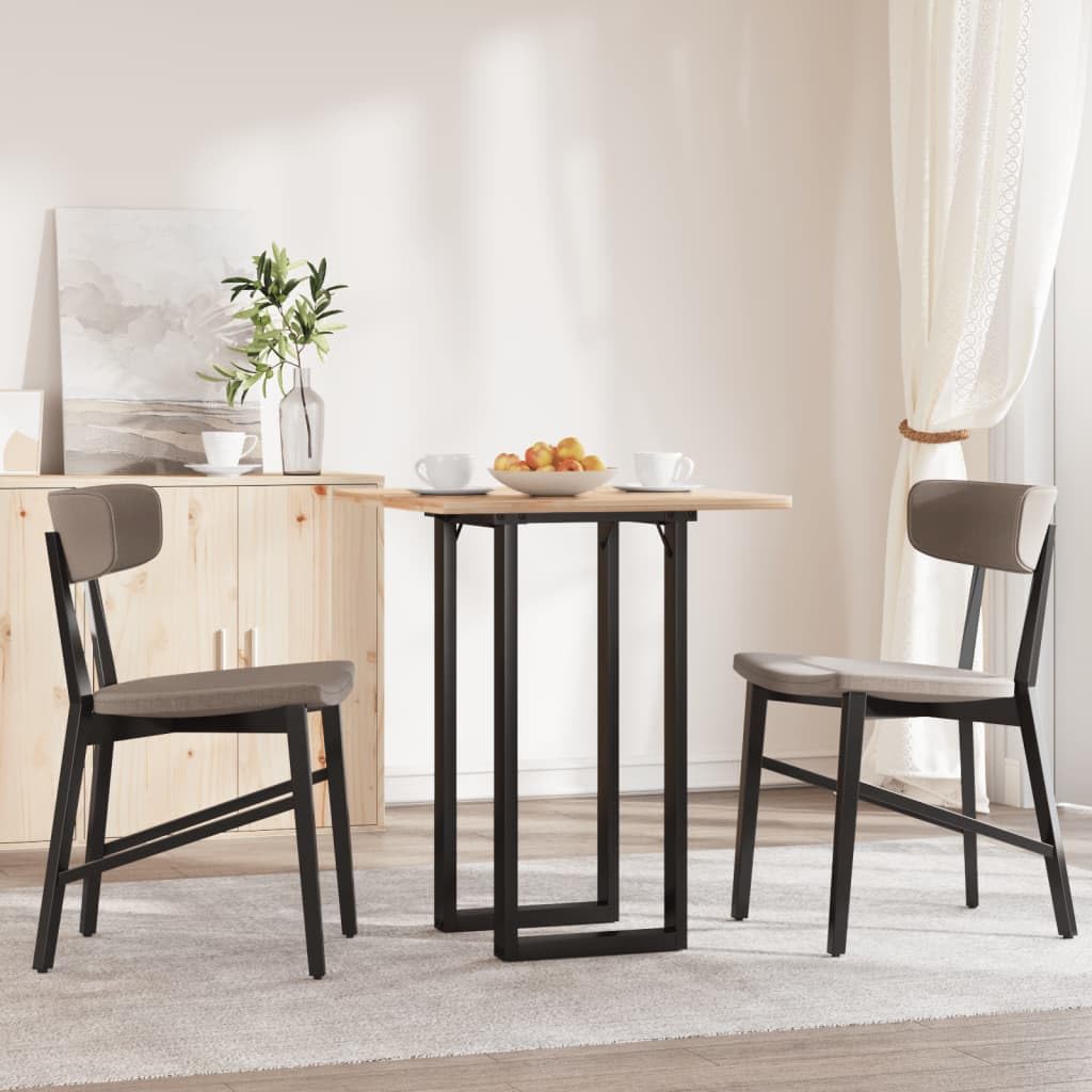 Cadre de table à manger de style industriel en acier revêtu noir mat