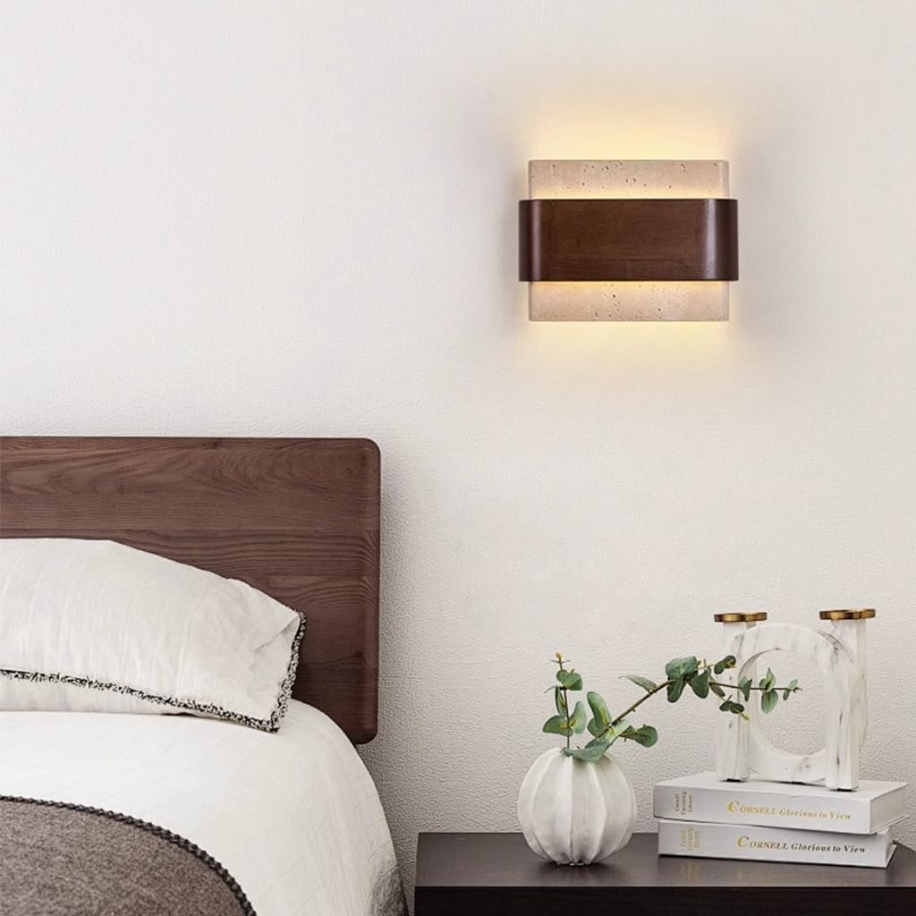 Moderner Stil Stein Wandleuchte LED Auf Und Ab Emittieren Schlafzimmer Nacht Wand Licht Wabi Sabi Stil Wohnzimmer Flur Treppe Kreatives Design Innendekoration Beleuchtungen(2 Lights)