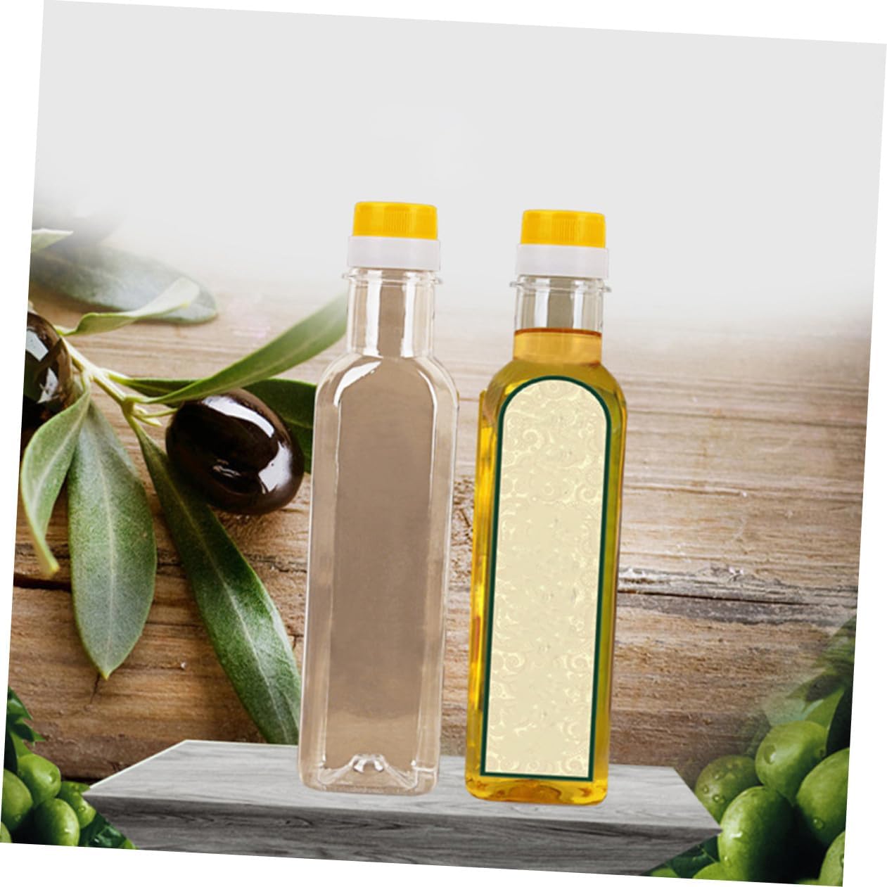 6pcs 500ml Plastic Oil Bottles Walnut Oil Containers Soy Sauce Dispensers Kitchen Storage Holders for Cooking and Dressing