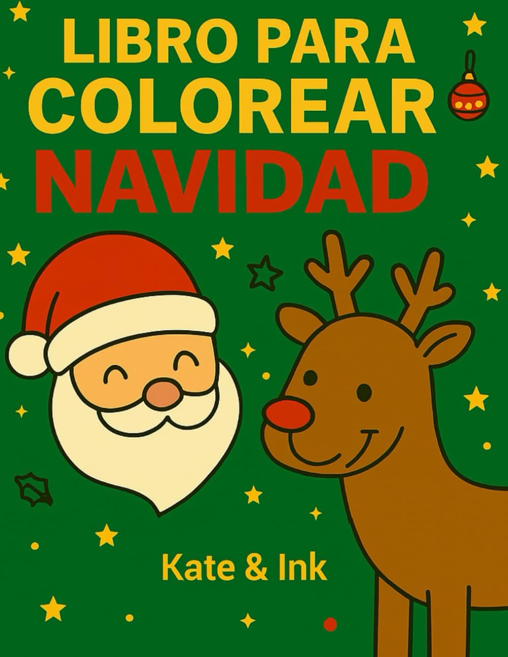 Libro Para Colorear Navidad: 20 dibujos fáciles y adorables para niños de 3 a 6 años