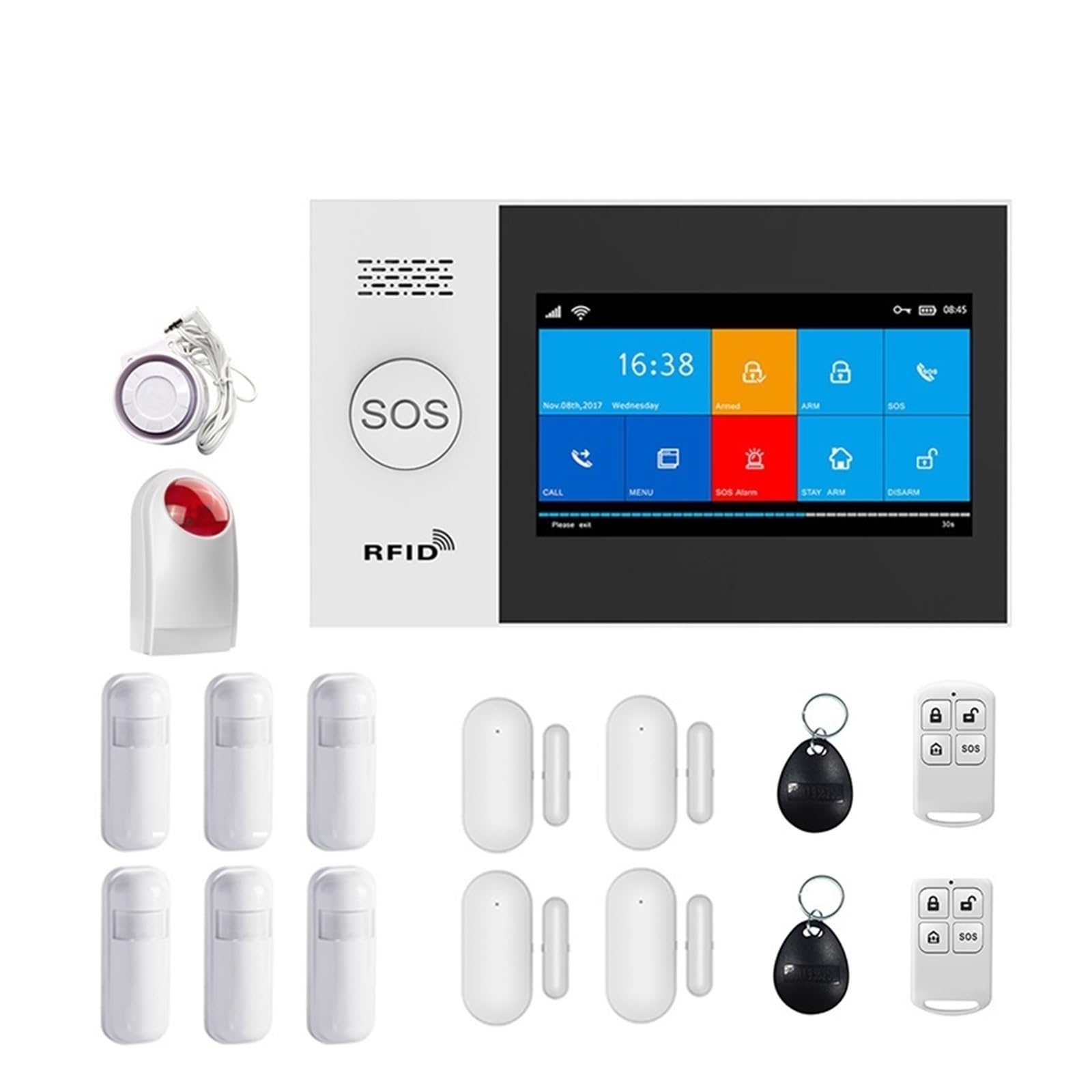 Bezprzewodowy System Alarmowy W Domu WIFI Dla Aplikacji Tuya Smart Life Z Inteligentnym Czujnikiem Ruchu I Drzwi Kompletny System Alarmowy(F)
