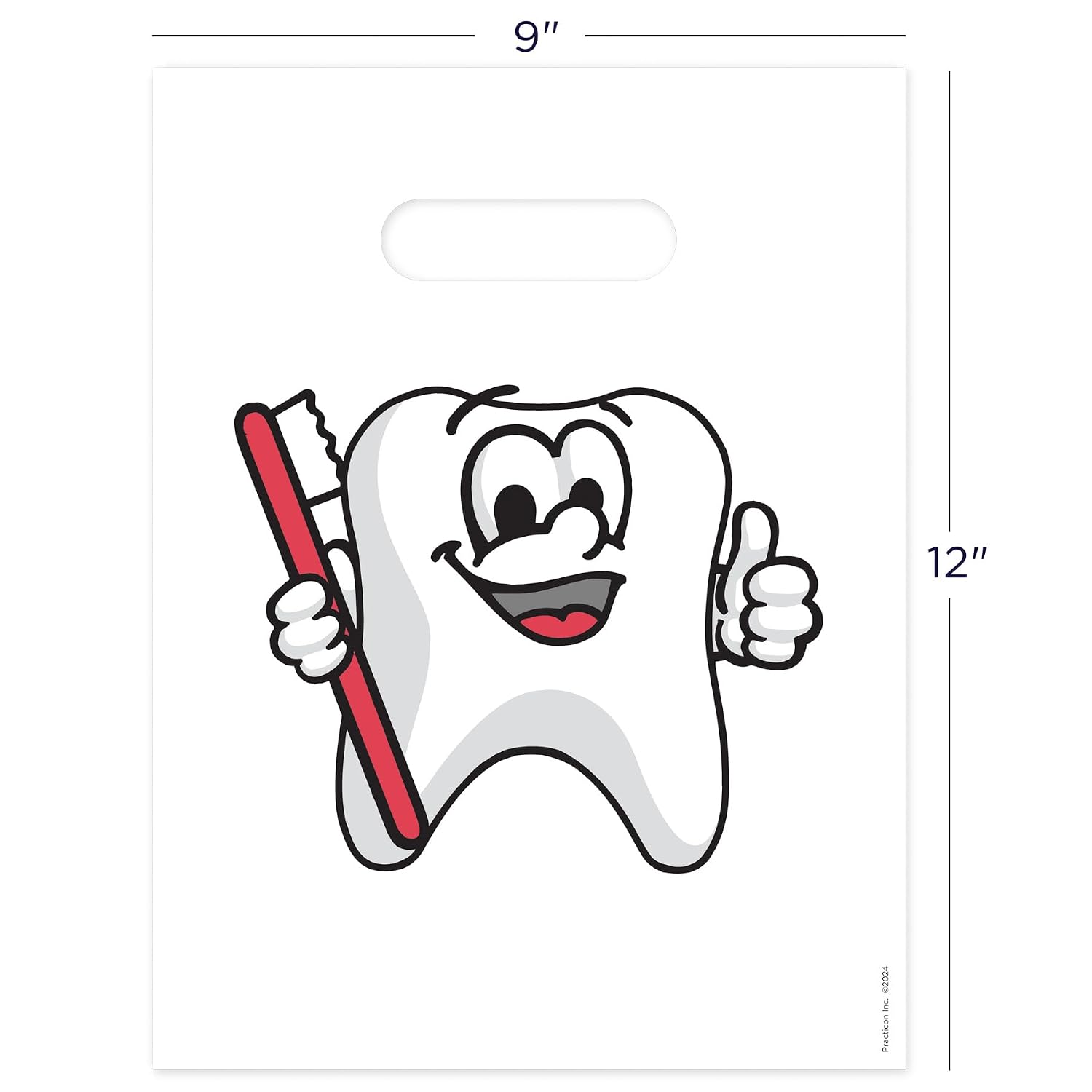 Tootie Tooth Dental Giveaway Bags, 9" x 12", 100 Pack