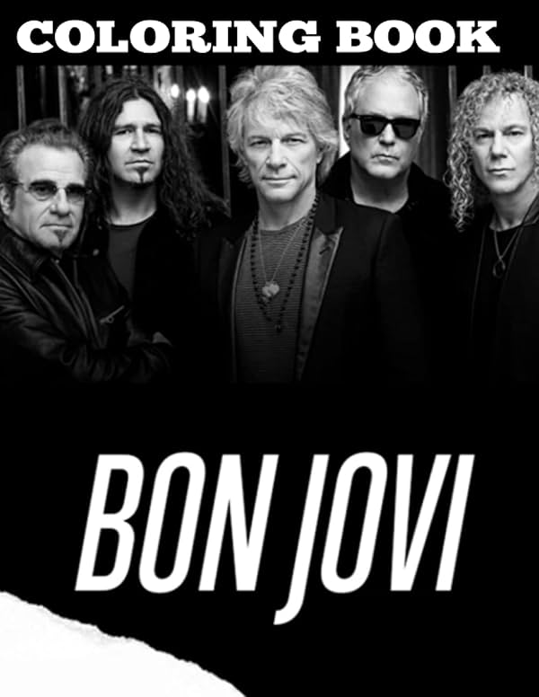 Libro para colorear de Bon Jovi: Regalo increíble para todas las edades y fanáticos con imágenes de alta calidad. – Más de 30 páginas gigantes con imágenes de calidad premium.