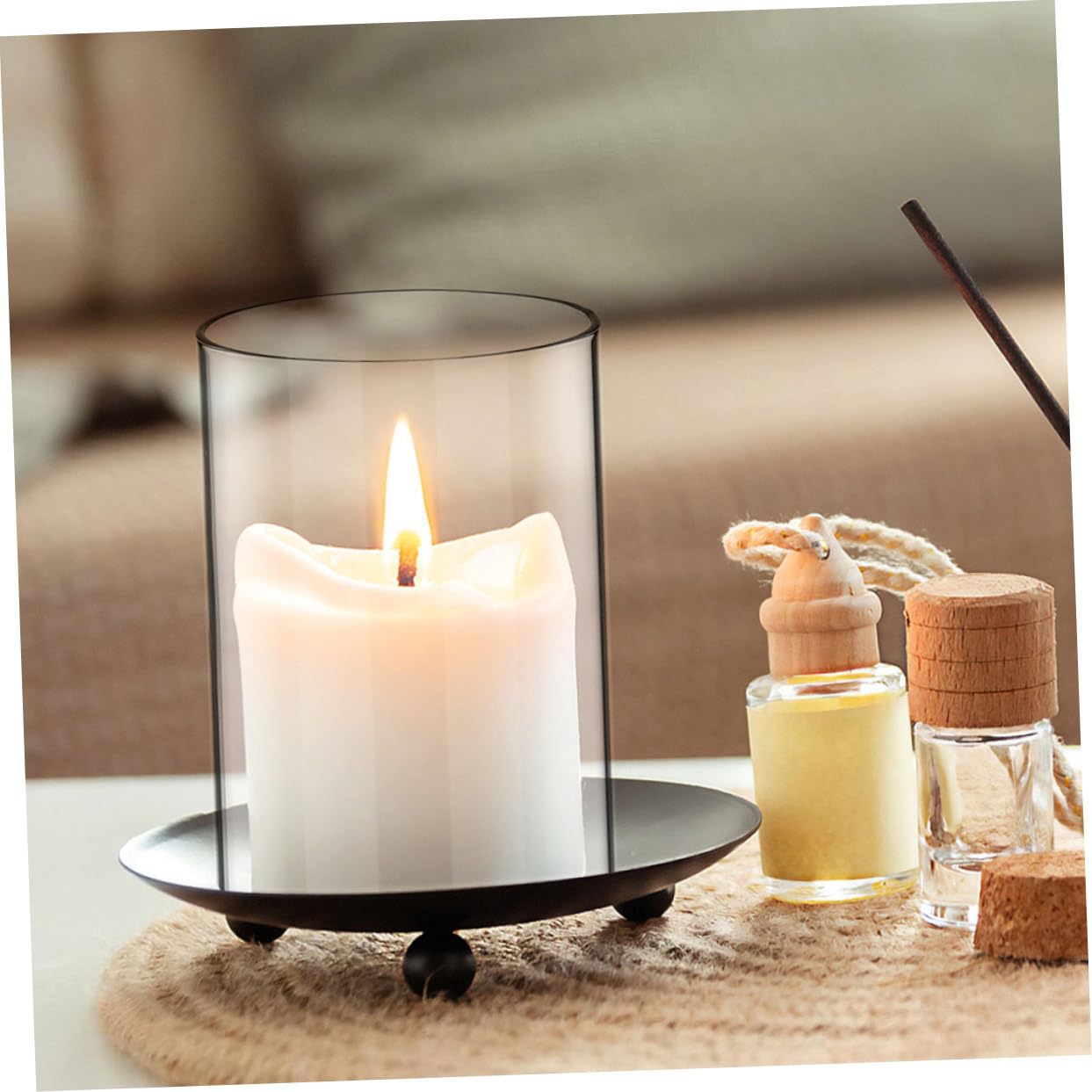 NOLITOY Abat-Jour en Verre Transparent 10 * 20cm 2 Pièces Cylindrique Résistant Vent Décoration pour Bougies Fournitures pour Bougeoirs Facile à Nettoyer