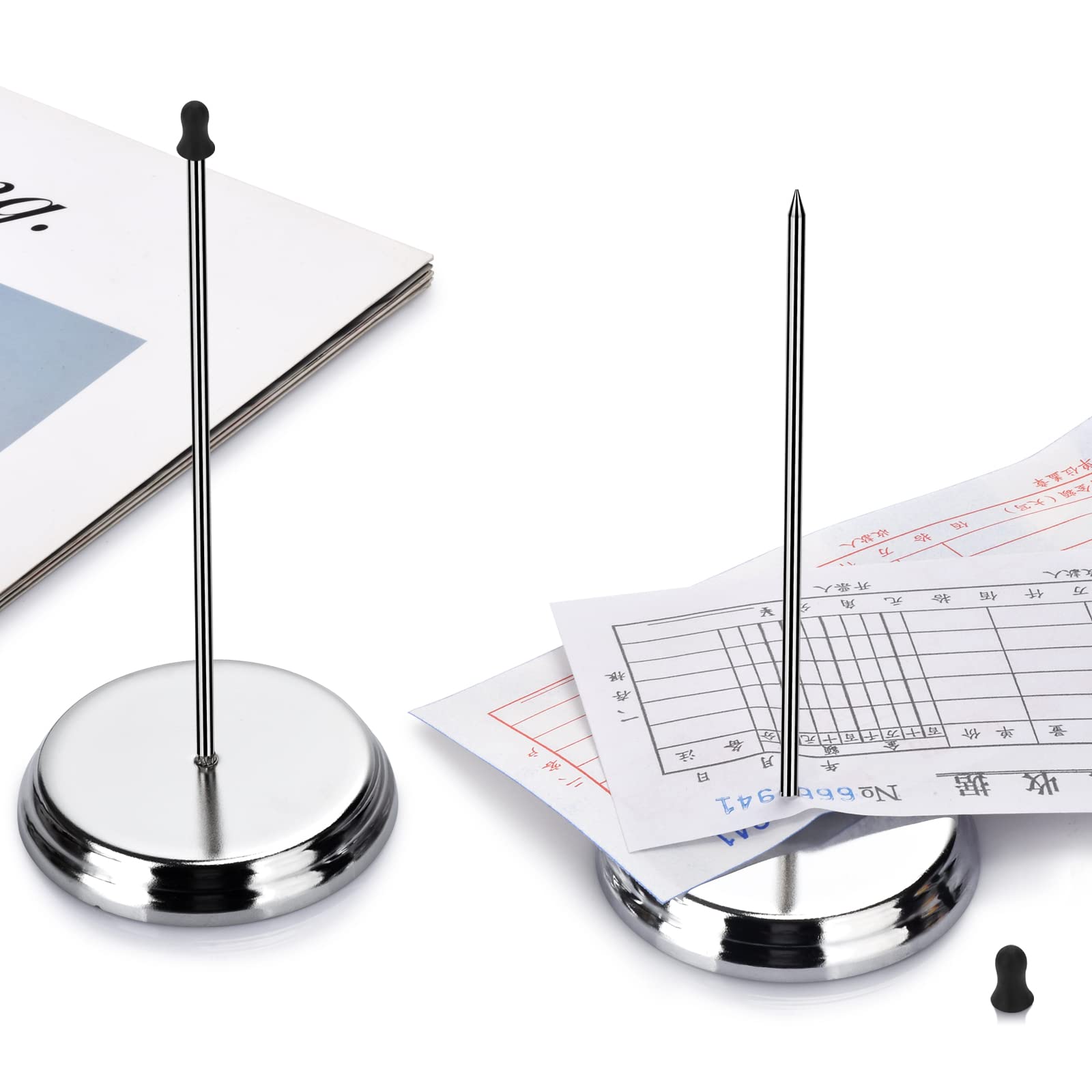 Porta Scontrini Da Scrivania In Acciaio Cromato - Supporto Per Ricevute Per Ristoranti E Uffici - Foto 6